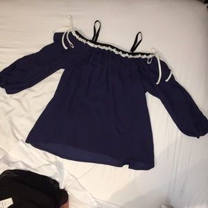 Parker long sleeve, off-the-shoulder blouse